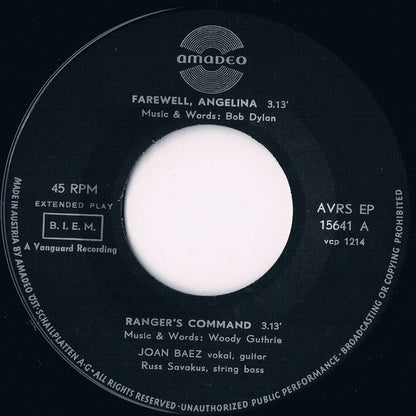 Joan Baez - Joan Baez 05638 Vinyl Singles EP Vinyl Goed / Hoes Generic