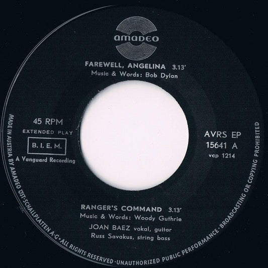 Joan Baez - Joan Baez 05638 Vinyl Singles EP Vinyl Goed / Hoes Generic