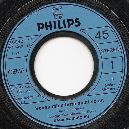 Nana Mouskouri - Schau Mich Bitte Nicht So An 02851 Vinyl Singles Vinyl Goed / Hoes Goed