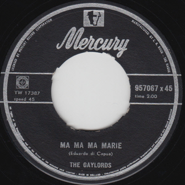 Gaylords - Ma Ma Ma Marie Vinyl Singles Vinyl Zeer Goed / Hoesje Generic "VINYLSINGLES.NL"