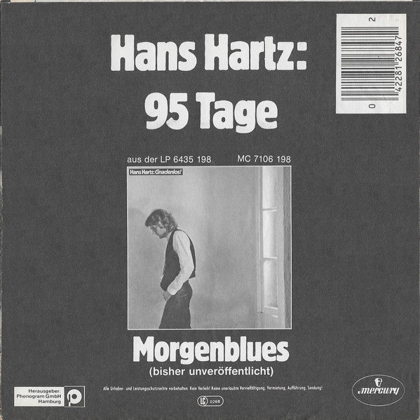Hans Hartz - * Tage Vinyl Singles Vinyl Zeer Goed / Hoesje Goed "VINYLSINGLES.NL"