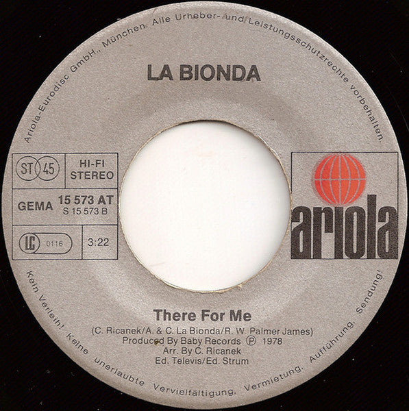 La Bionda - One For You, One For Me 41830 Vinyl Singles Vinyl Goed / Hoes Generic