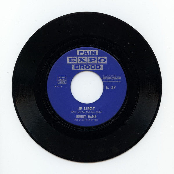 Benny Dams - Je Liegt Vinyl Singles Vinyl Zeer Goed / Hoesje Generic "VINYLSINGLES.NL"