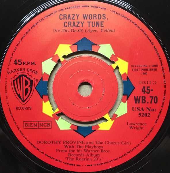 Dorothy Provine And The Roaring 20's The Girls - Crazy Words, Crazy Tune 41017 Vinyl Singles Vinyl Goed / Hoes Goed