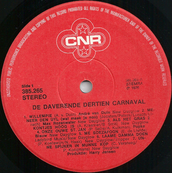 Various - De Daverende Dertien Carnaval (LP) 50050 Vinyl LP JUKEBOXSINGLES.NL   