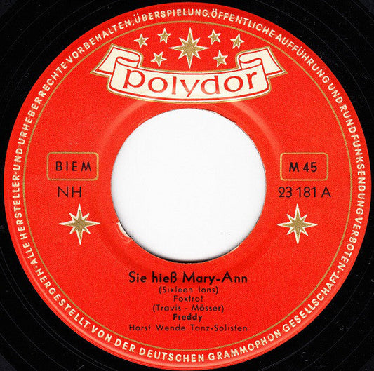 Freddy - Sie Hies Mary-Ann 34834 Vinyl Singles Vinyl Zeer Goed / Hoesje Generic "VINYLSINGLES.NL"