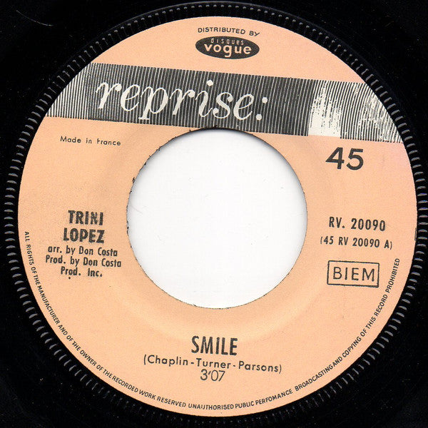 Trini Lopez - Smile 42237 Vinyl Singles Toevoegen Vinyl Goed / Hoes Generic