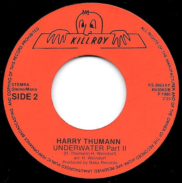 Harry Thumann - Underwater Part I & II Vinyl Singles Vinyl Zeer Goed / Hoesje Generic "VINYLSINGLES.NL"