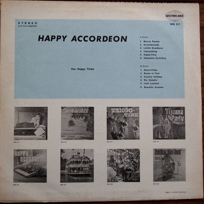 Happy Three - Happy Accordeon (LP) Vinyl LP Vinyl Zeer Goed / Hoesje Goed "VINYLSINGLES.NL"
