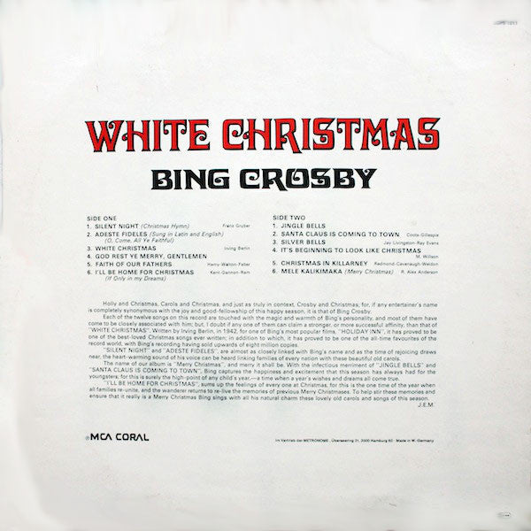 Bing Crosby - White Christmas (LP) 50786 Vinyl LP JUKEBOXSINGLES.NL   