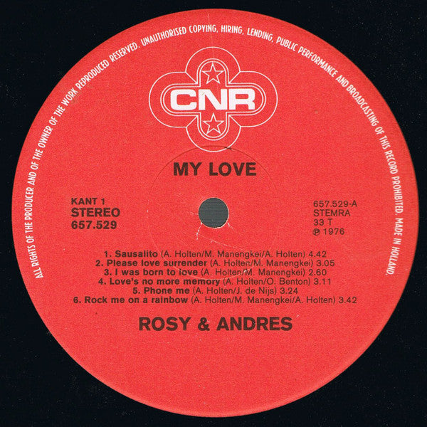 Rosy & Andres  -  My Love (LP) 44592 Vinyl LP JUKEBOXSINGLES.NL   