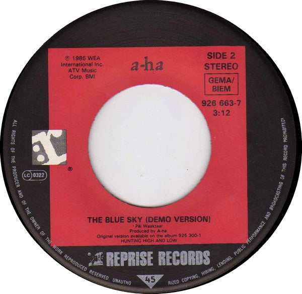 a-ha - Hunting High And Low (Remix) 42607 vinylsingle Vinyl Goed / Hoes Generic