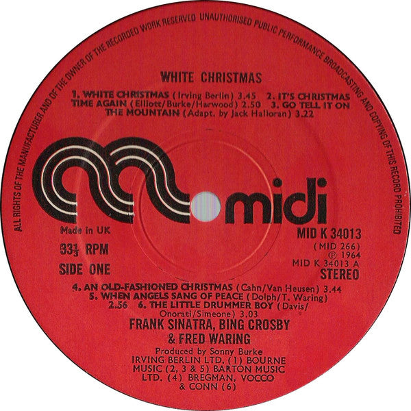 Frank Sinatra, Bing Crosby And Fred Waring - White Christmas (LP) 48321 Vinyl LP JUKEBOXSINGLES.NL   