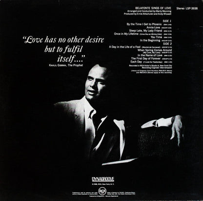 Harry Belafonte - Belafonte Sings Of Love (LP) Vinyl LP Vinyl Zeer Goed / Hoesje Goed "VINYLSINGLES.NL"