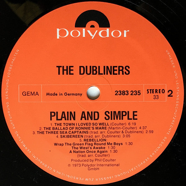 Dubliners - Plain And Simple (LP) 46580