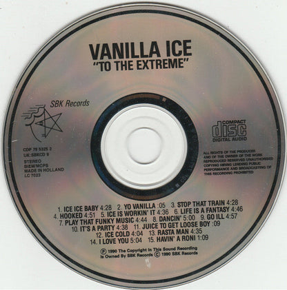 Vanilla Ice - To The Extreme (CD) 70416 Compact Disc Goede Staat