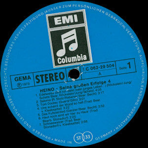 Heino - Seine Großen Erfolge (Folge 4) (LP) Vinyl LP Vinyl Zeer Goed / Hoes Goed "VINYLSINGLES.NL"