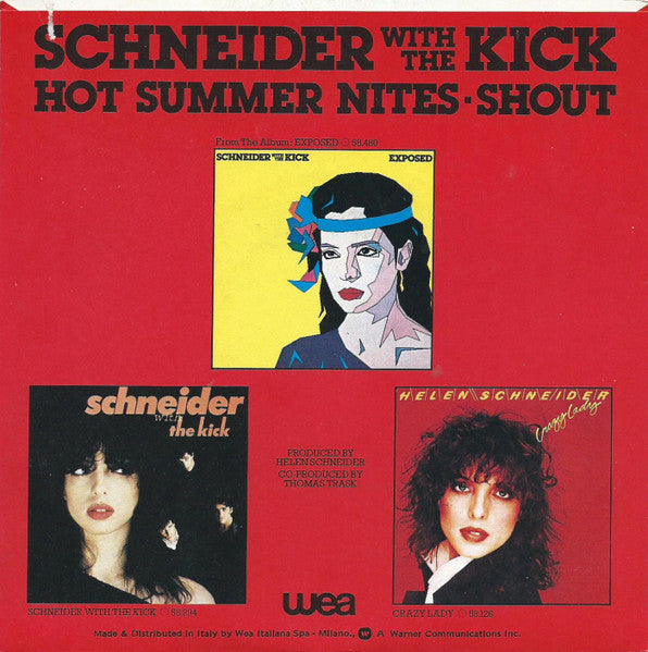 Helen Schneider with The Kick - Hot Summer Nites Vinyl Singles Vinyl Zeer Goed / Hoesje Goed "VINYLSINGLES.NL"
