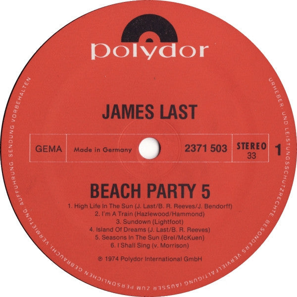 James Last - Beachparty 5 (LP) 41358 Vinyl LP JUKEBOXSINGLES.NL   