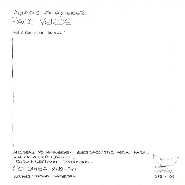 Andreas Vollenweider - Pace Verde 41958 Vinyl Singles Vinyl Goed / Hoes Goed