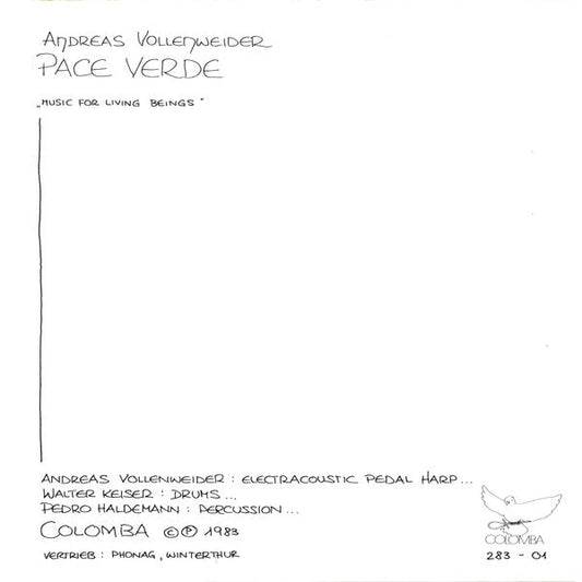 Andreas Vollenweider - Pace Verde 41958 Vinyl Singles Vinyl Goed / Hoes Goed