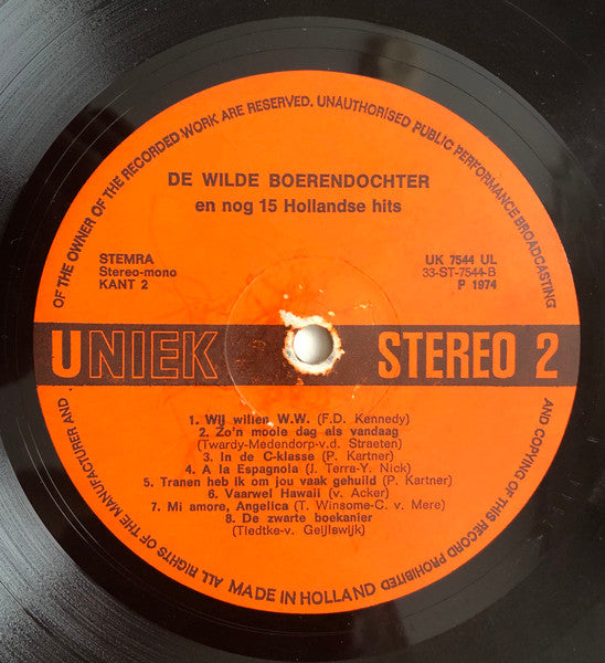 Unbekannter Künstler – Die wilde Bauerntochter und 15 weitere niederländische Hits (LP) 46124