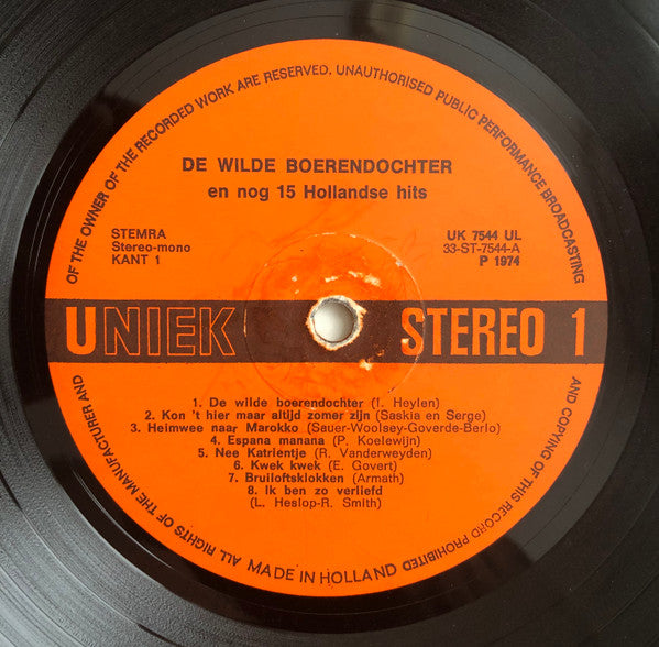 Unknown Artist - De Wilde Boerendochter En Nog 15 Hollandse Hits (LP) 46124 Vinyl LP Vinyl Goed / Hoes Goed