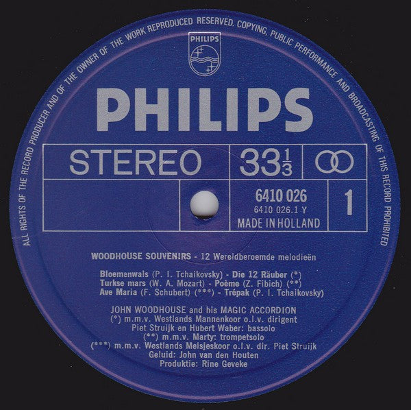 John Woodhouse - Woodhouse Souvenirs (LP) 51357 (B) Vinyl LP Vinyl Goed / Hoes Redelijk