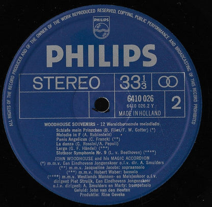 John Woodhouse - Woodhouse Souvenirs (LP) 51357 (B) Vinyl LP Vinyl Goed / Hoes Redelijk