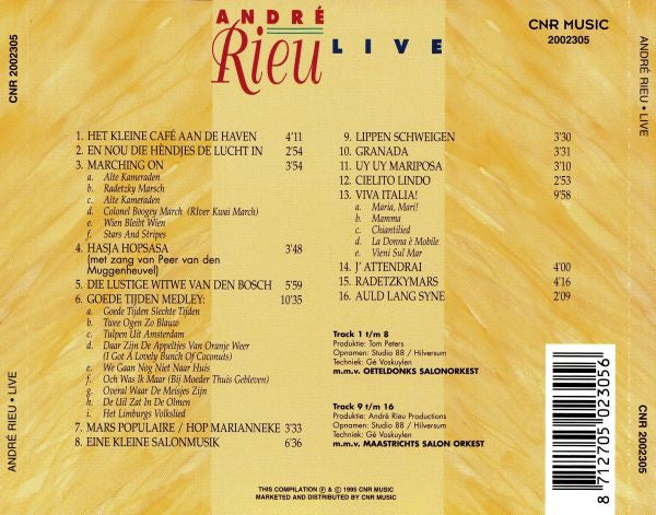 André Rieu - Live (CD) 70842 Compact Disc Goede Staat
