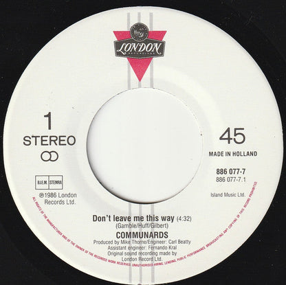 Communards - Don't Leave Me This Way 36138 Vinyl Singles Vinyl Zeer Goed / Hoesje Generic "VINYLSINGLES.NL"