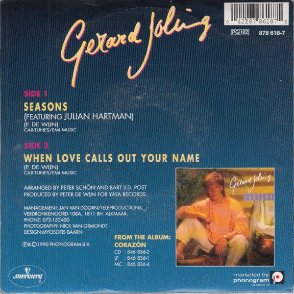 Gerard Joling Featuring Julian Hartman - Seasons 40750 Vinyl Singles Vinyl Goed / Hoes Goed