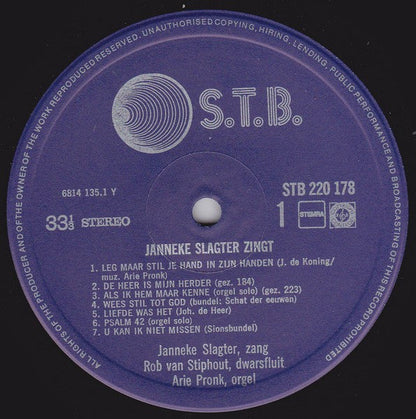 Janneke Slagter - Janneke Slagter Zingt (LP) 48618 Vinyl LP JUKEBOXSINGLES.NL   