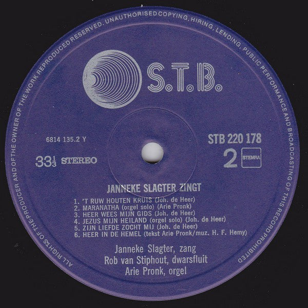 Janneke Slagter - Janneke Slagter Zingt (LP) 48618 Vinyl LP JUKEBOXSINGLES.NL   