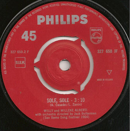 Willy En Willeke Alberti - Sabato Sera 30176 Vinyl Singles Vinyl Goed / Hoes Goed