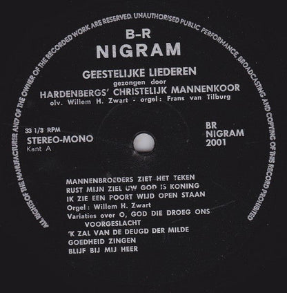 Hardenberg's Chr. Mannenkoor - Als Ik Hem Maar Kenne (LP) Vinyl LP Vinyl Zeer Goed / Hoesje Goed "VINYLSINGLES.NL"