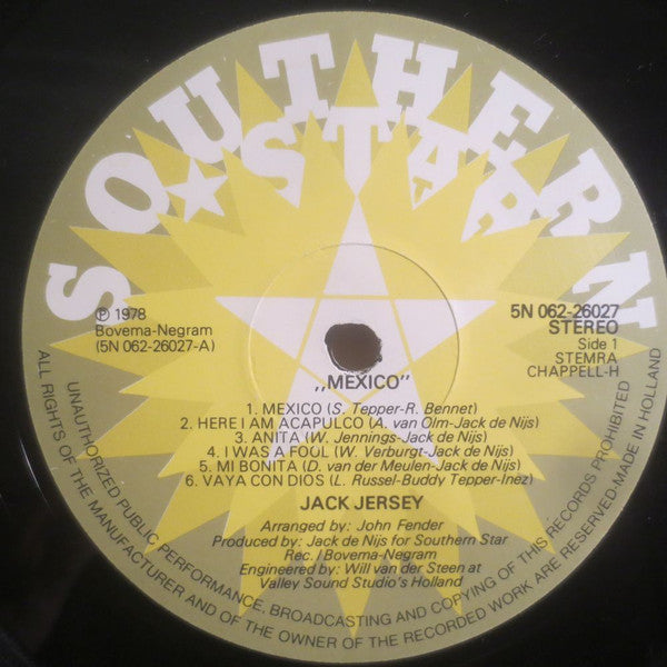 Jack Jersey - Mexico (LP) 45058 Vinyl LP JUKEBOXSINGLES.NL   