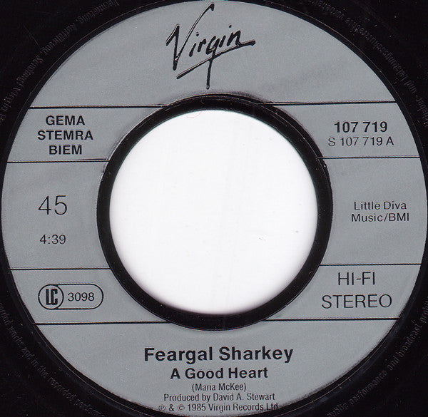 Feargal Sharkey - A Good Heart 30485 Vinyl Singles Vinyl Zeer Goed / Hoesje Goed "VINYLSINGLES.NL"