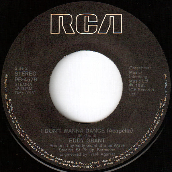Eddy Grant - I Don't Wanna Dance 30797 Vinyl Singles Vinyl Zeer Goed / Hoesje Goed "VINYLSINGLES.NL"