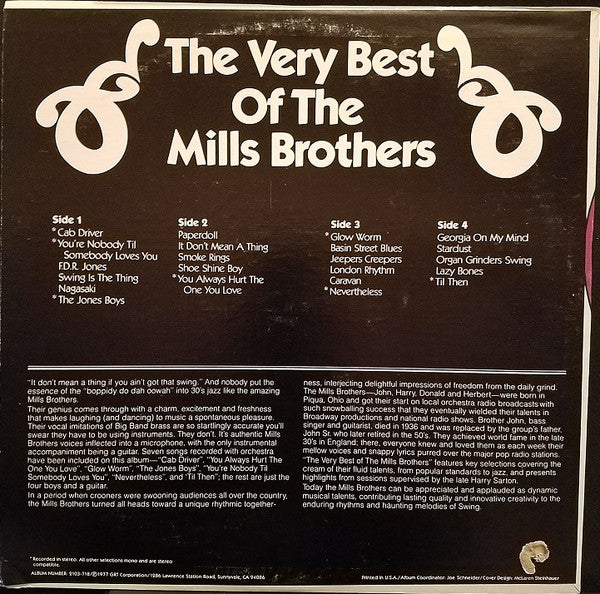 Mills Brothers - The Very Best Of The Mills Brothers (LP) 47001 Vinyl LP JUKEBOXSINGLES.NL   