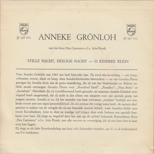 Anneke Grönloh - Stille Nacht, Heilige Nacht 22609 Vinyl Singles Vinyl Goed / Hoes Goed