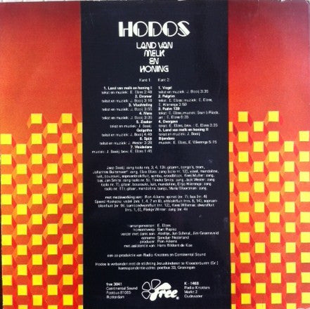 Hodos - Land Van Melk En Honing (LP) Vinyl LP Vinyl Zeer Goed / Hoesje Goed "VINYLSINGLES.NL"