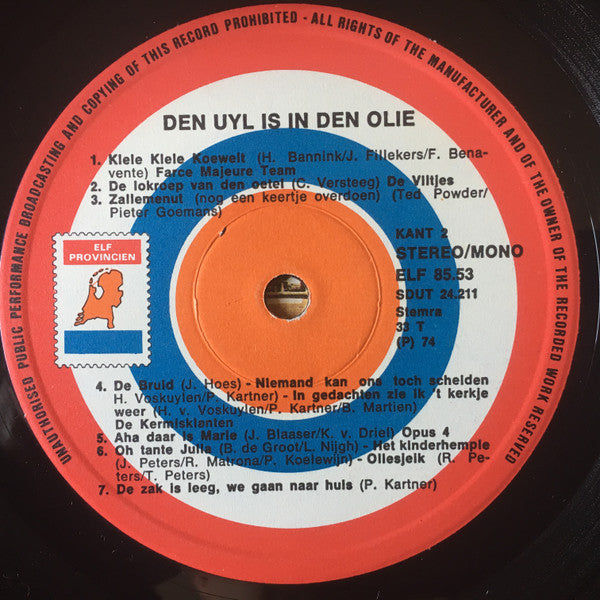 Vader Abraham En Boer Koekoek - Den Uyl Is In Den Olie (LP) 48846 Vinyl LP JUKEBOXSINGLES.NL   