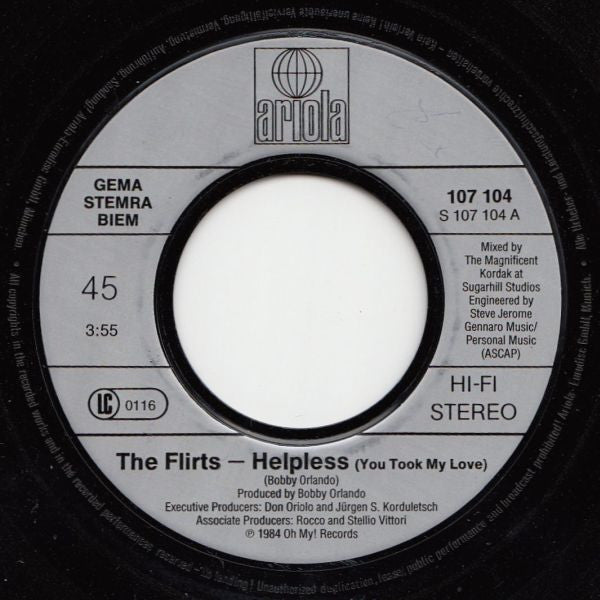Flirts - Helpless (You Took My Love) 41523 Vinyl Singles Vinyl Goed / Hoes Generic