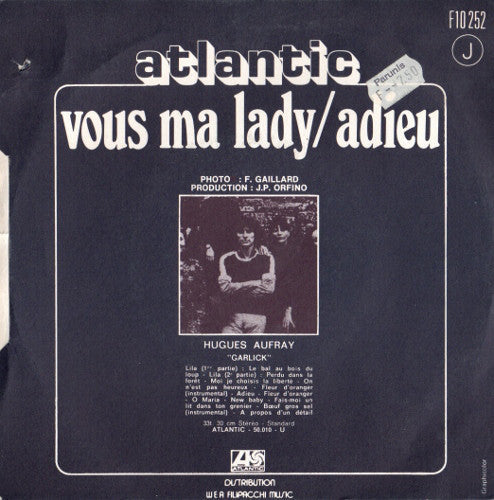 Hugues Aufray - Vous Ma Lady Vinyl Singles Vinyl Zeer Goed / Hoesje Goed "VINYLSINGLES.NL"