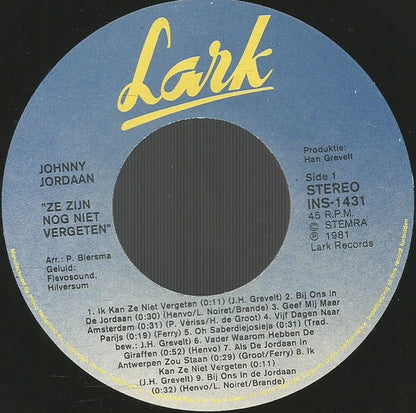 Johnny Jordaan - Ze Zijn Nog Niet Vergeten 31399 Vinyl Singles Vinyl Goed / Hoes Goed