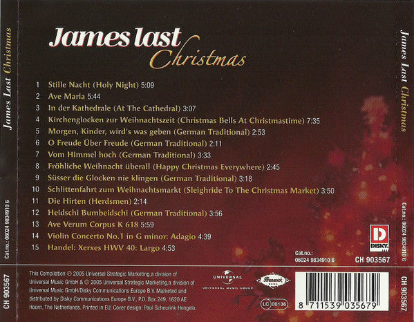 James Last - Christmas (CD) 70619 Compact Disc Goede Staat