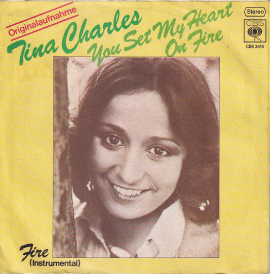 Tina Charles - You Set My Heart On Fire 07353 Vinyl Singles Vinyl Goed / Hoes Goed