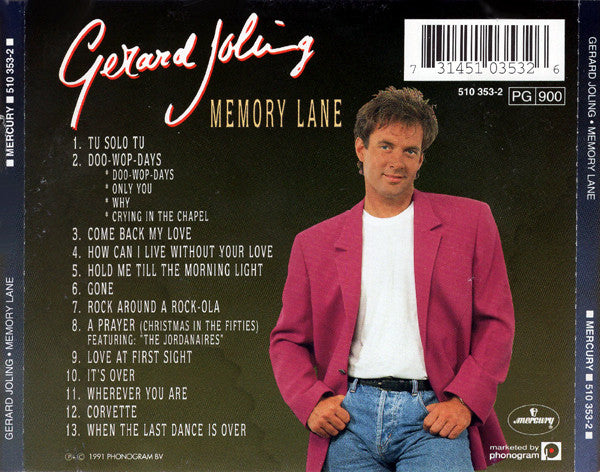 Gerard Joling - Memory Lane (CD) 70045 Compact Disc /   