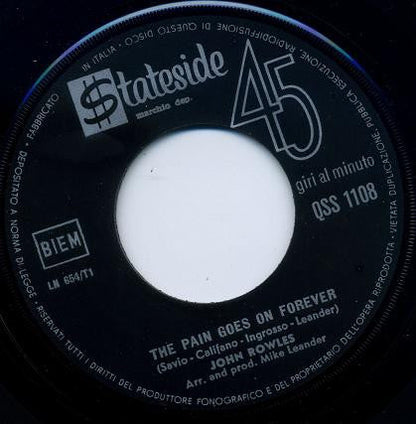 John Rowles - The Pain Goes On Forever 42218 Vinyl Singles Vinyl Goed / Hoes Generic